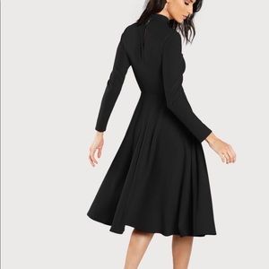Mock neck sophisticated Flare dress
